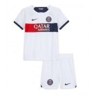 Koszulka piłkarska Paris Saint-Germain Strój wyjazdowy dla dzieci 2023-24 tanio Krótki Rękaw (+ Krótkie spodenki)